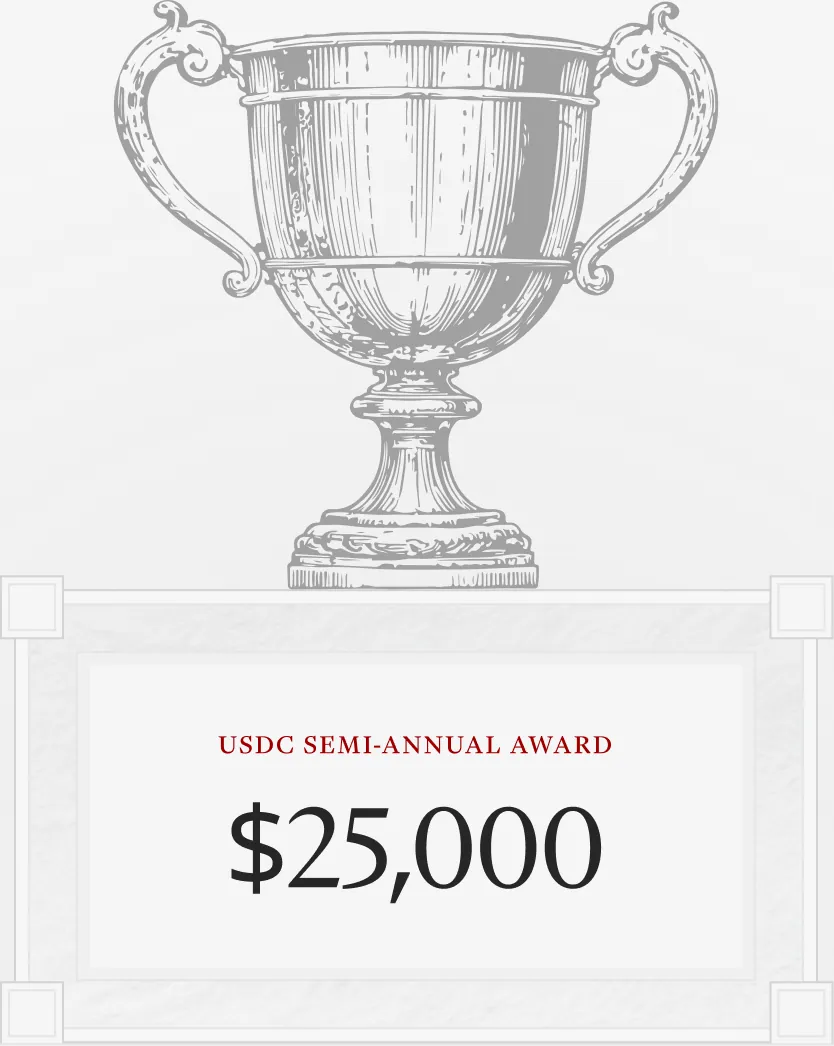 Eternal Award trophy and $25,000 USDC prize